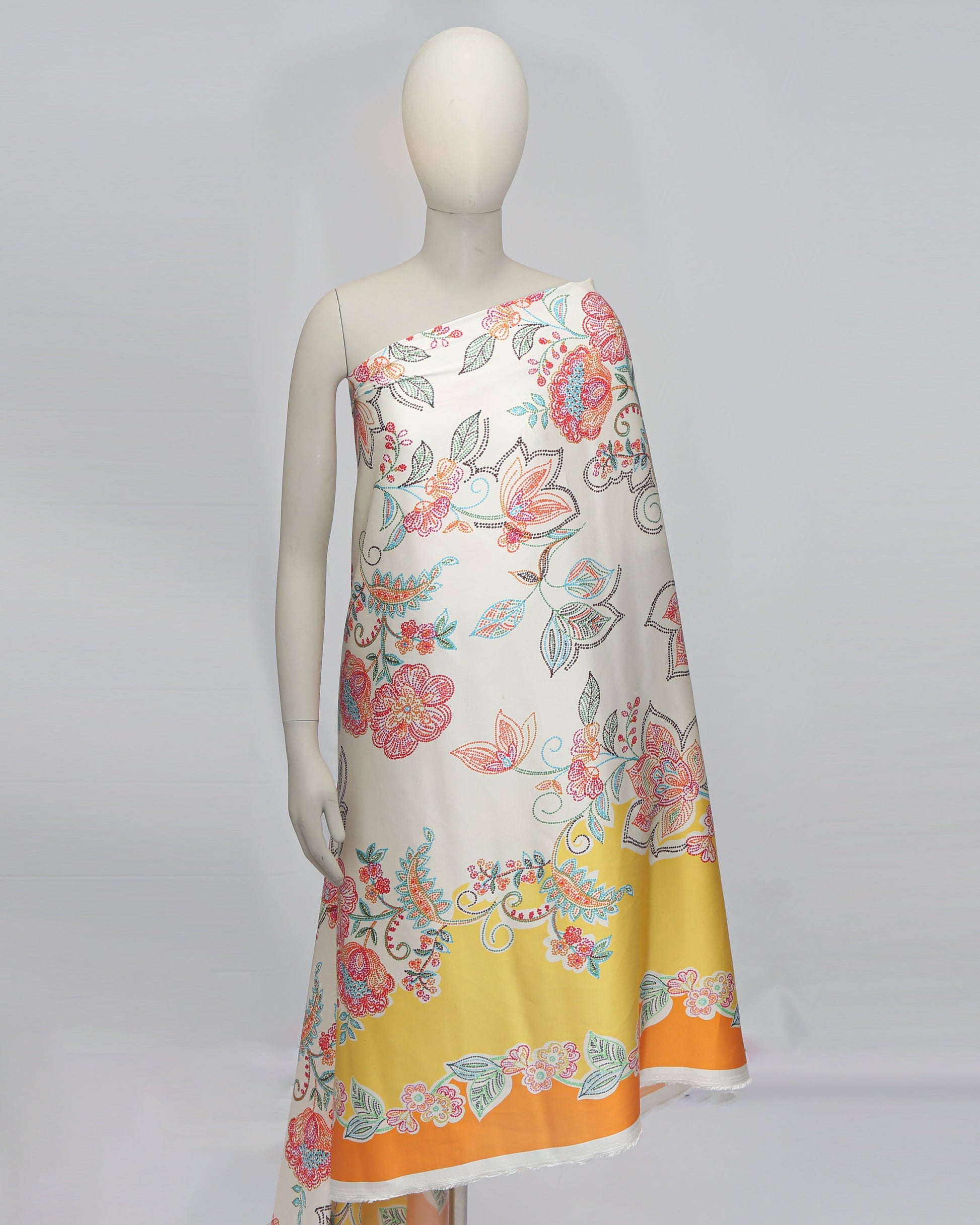 Cotton Linen Floral Fabric