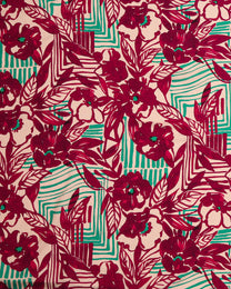 Linen Viscose Floral Fabric