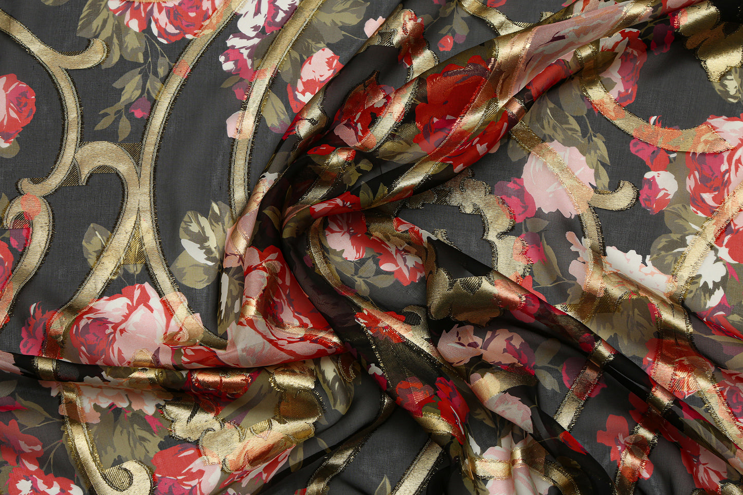 Pure silk chiffon jacquard