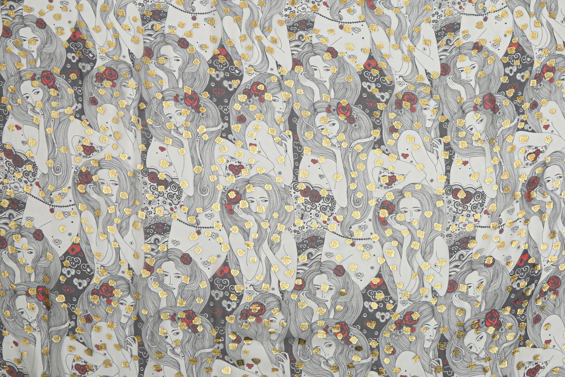 Silk Jacquard Metallic Fabric