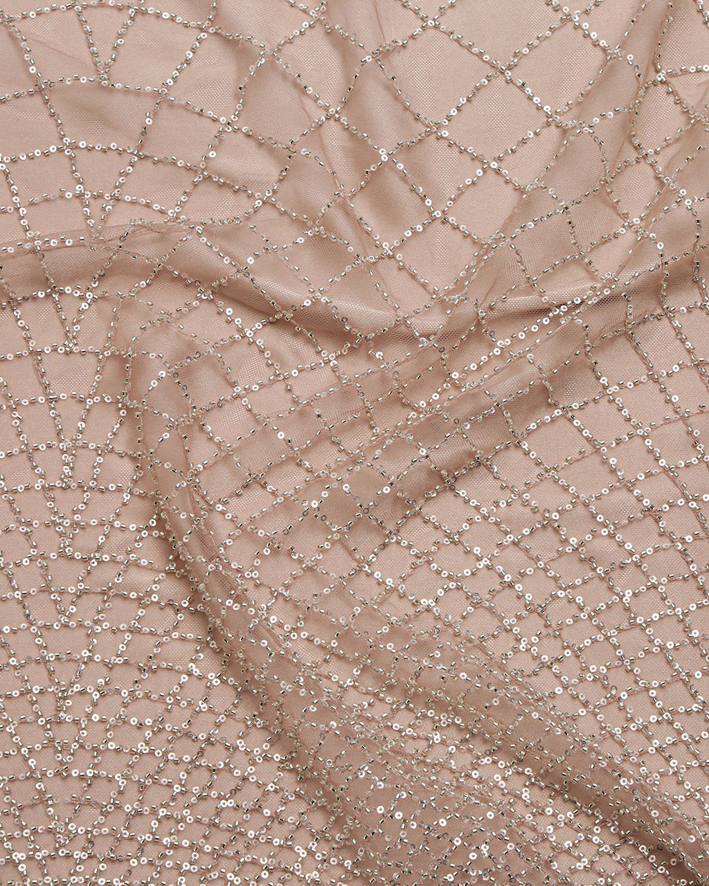 Beaded Silk Tulle Beaded Fabric