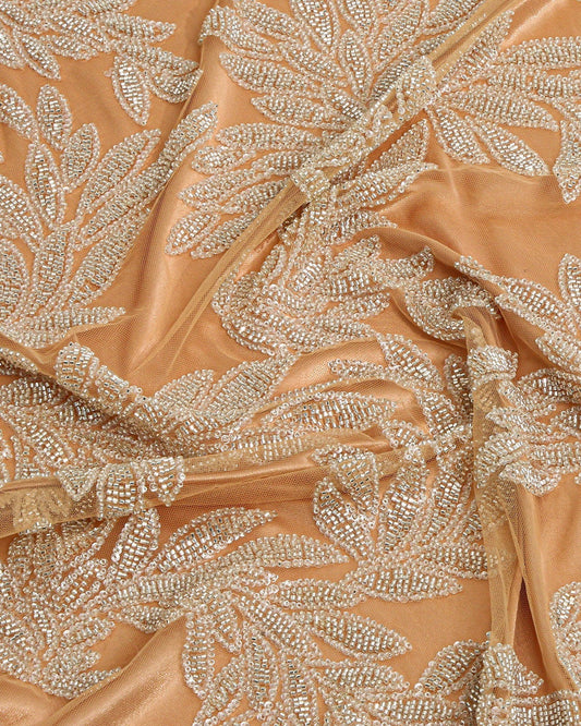 Beaded Silk Tulle Beaded Fabric - Polyester