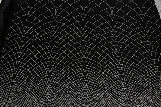 Beaded Silk Tulle Beaded Fabric - Polyester