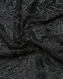 Beaded Silk Tulle Beaded Fabric