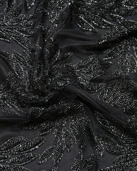 Beaded Silk Tulle Beaded Fabric - Polyester