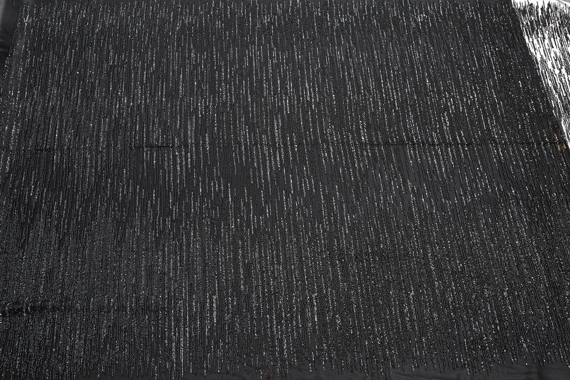 Beaded Silk Tulle Embroidered Fabric