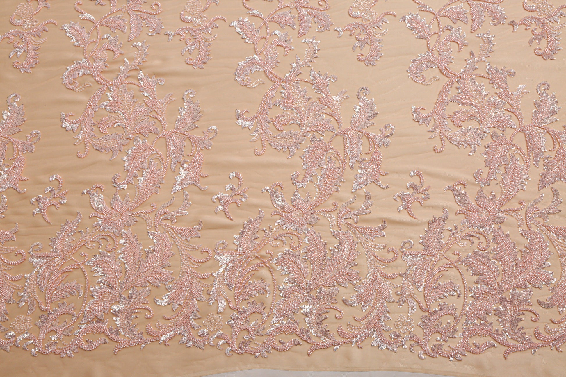 Beaded Silk Tulle Beaded Fabric