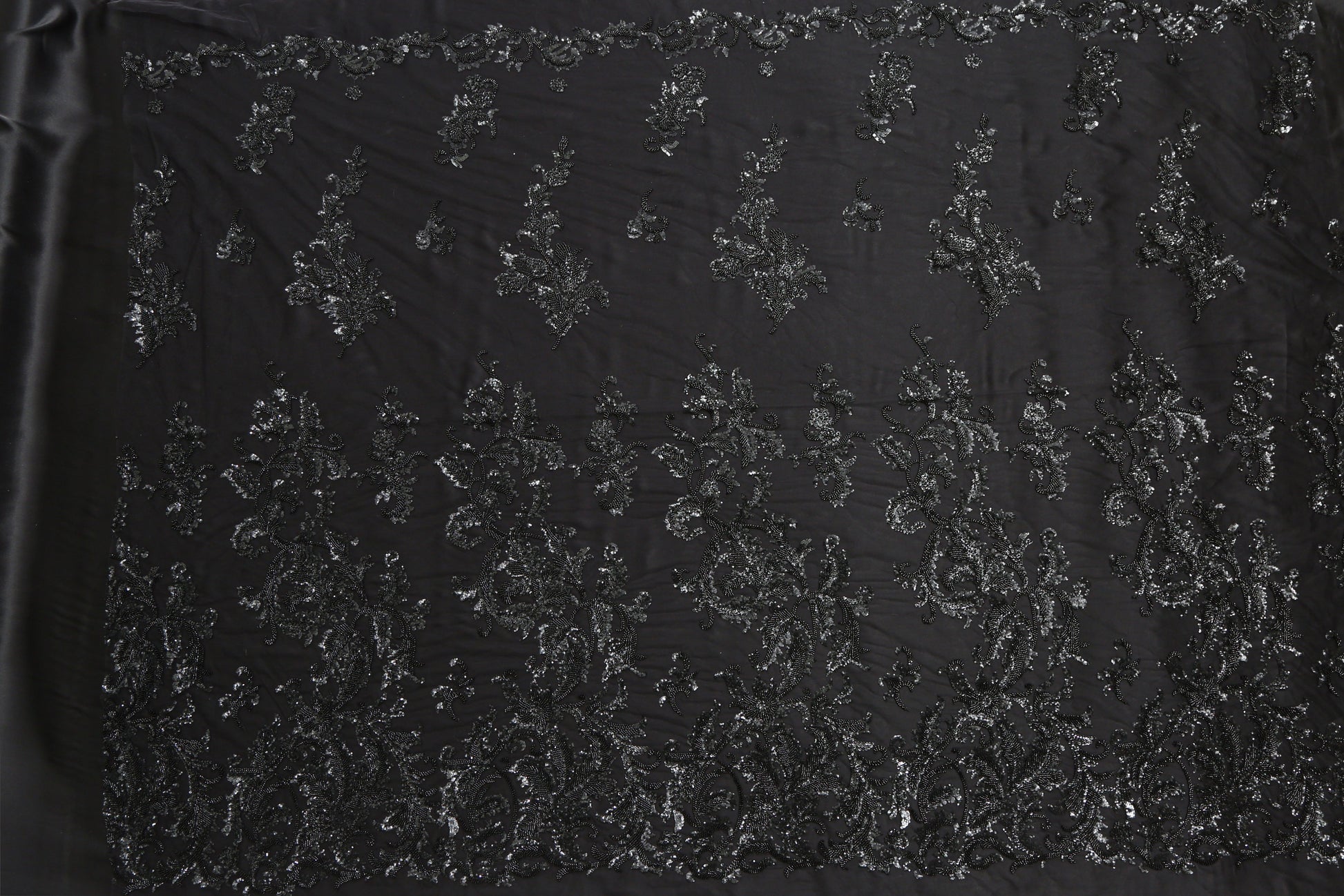 Beaded Silk Tulle Beaded Fabric