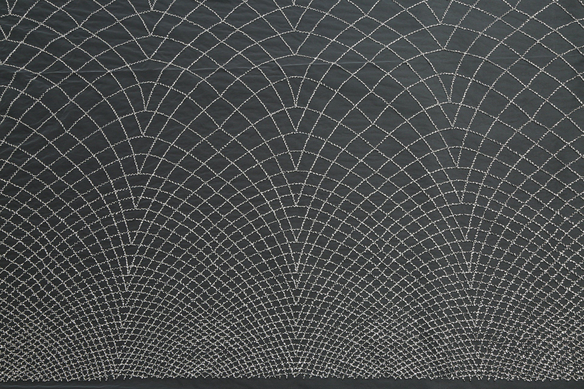 Beaded Silk Tulle Beaded Fabric