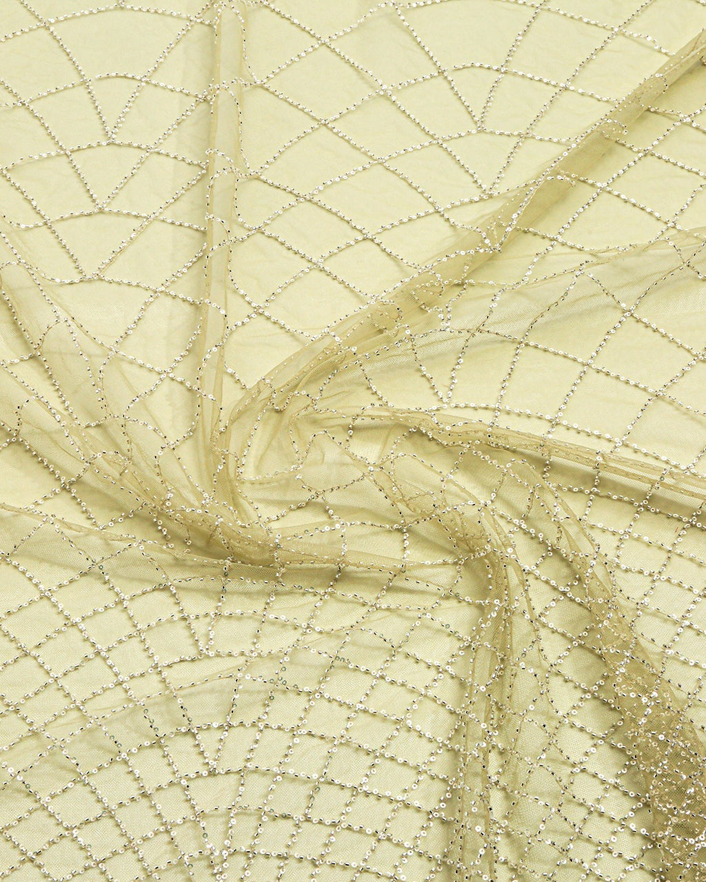 Beaded Silk Tulle Beaded Fabric