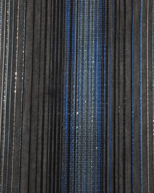 Cotton Jacquard Striped Fabric - Polyester, Organza