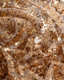 Twill with shiny copper sequins