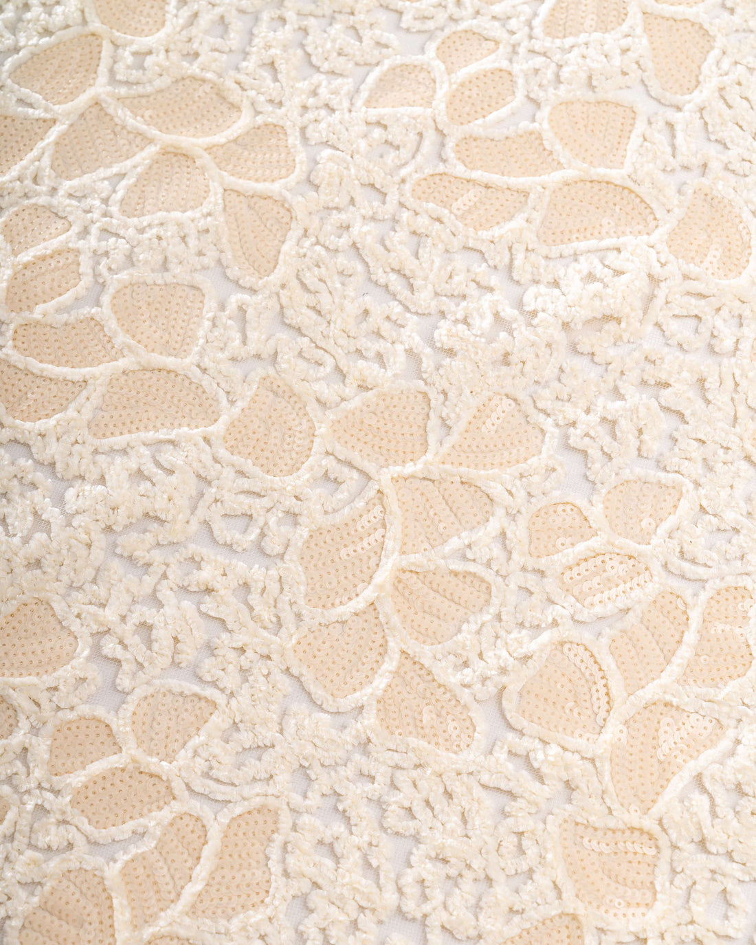 Velvet embroidered tulle with sequins