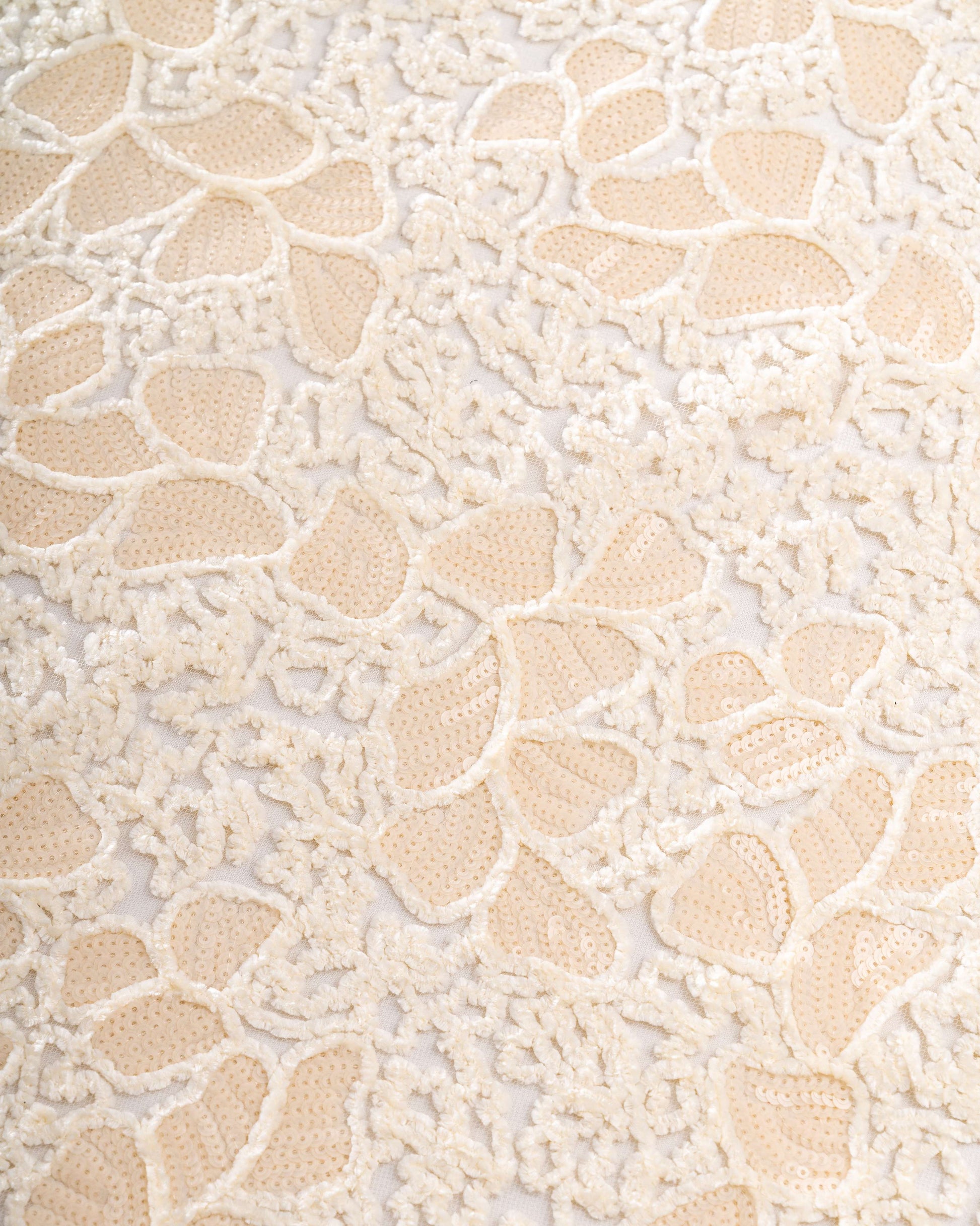 Velvet embroidered tulle with sequins