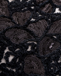 Velvet embroidered tulle with sequins