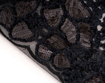 Velvet embroidered tulle with sequins