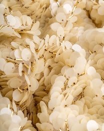 Stretch tulle fabric with sequins