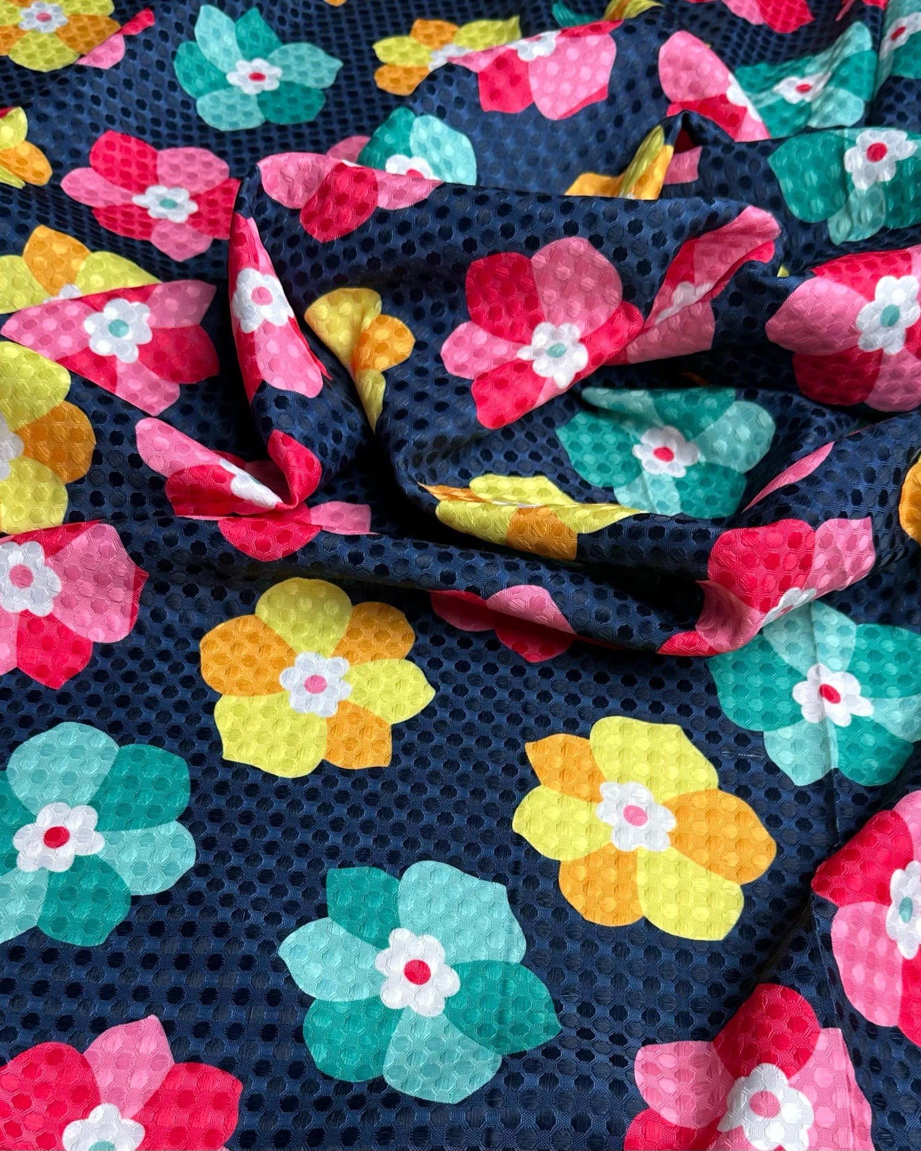 Crepe Jacquard Crepe Floral Fabric