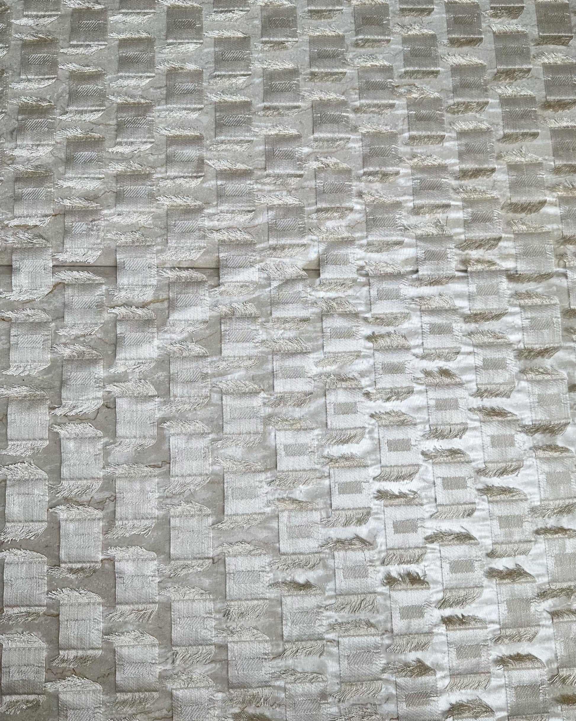 Silk Jacquard Geometric Fabric