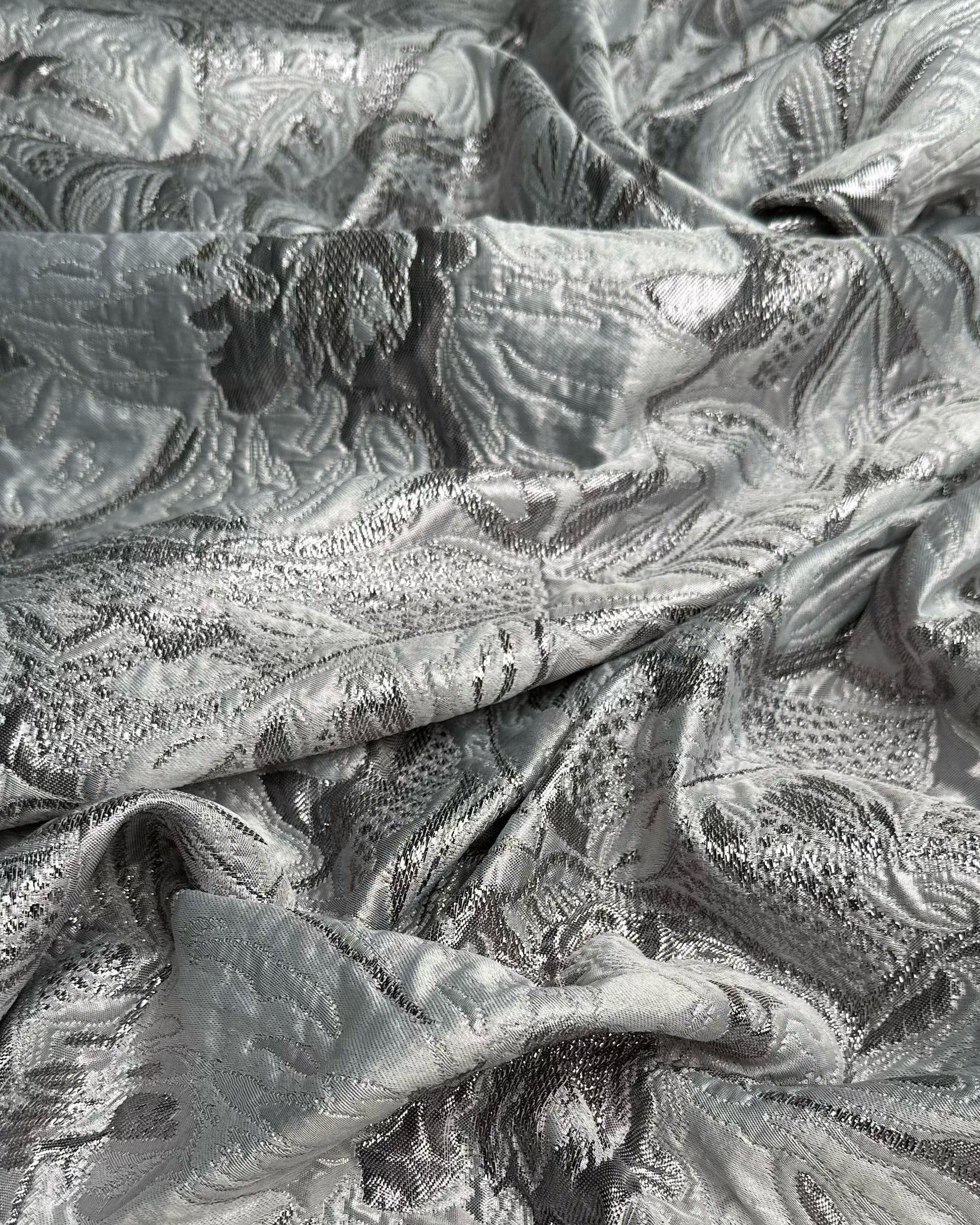 Korean Jacquard Lurex Floral Fabric