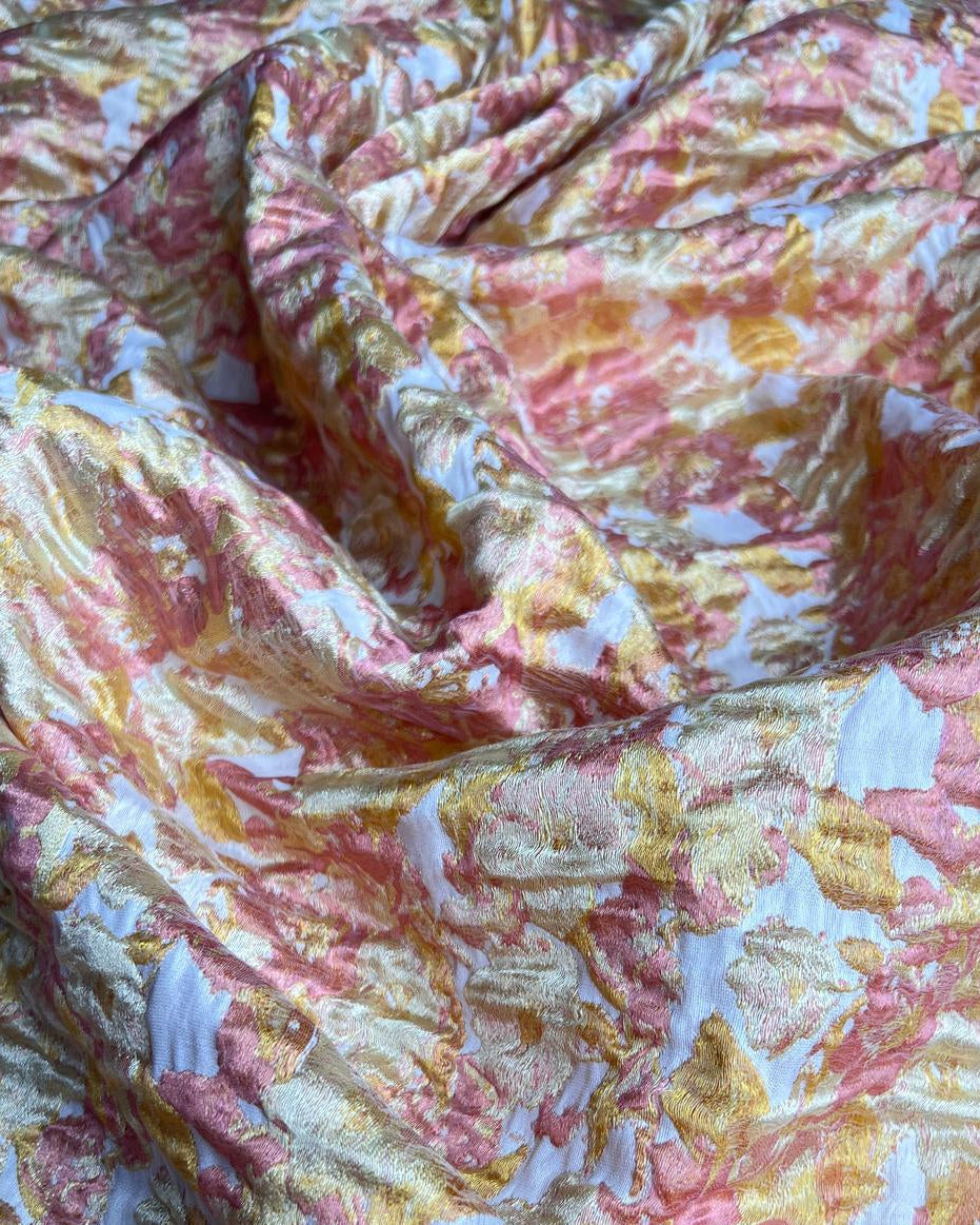 Silk Jacquard Floral Fabric