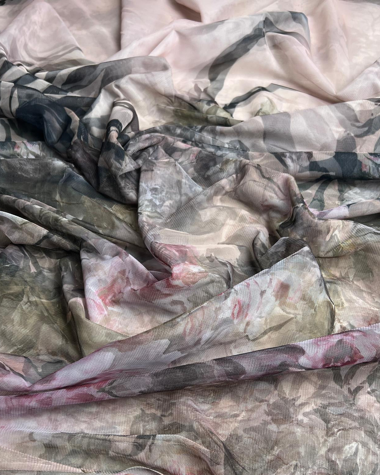 Chiffon Tulle Floral Fabric