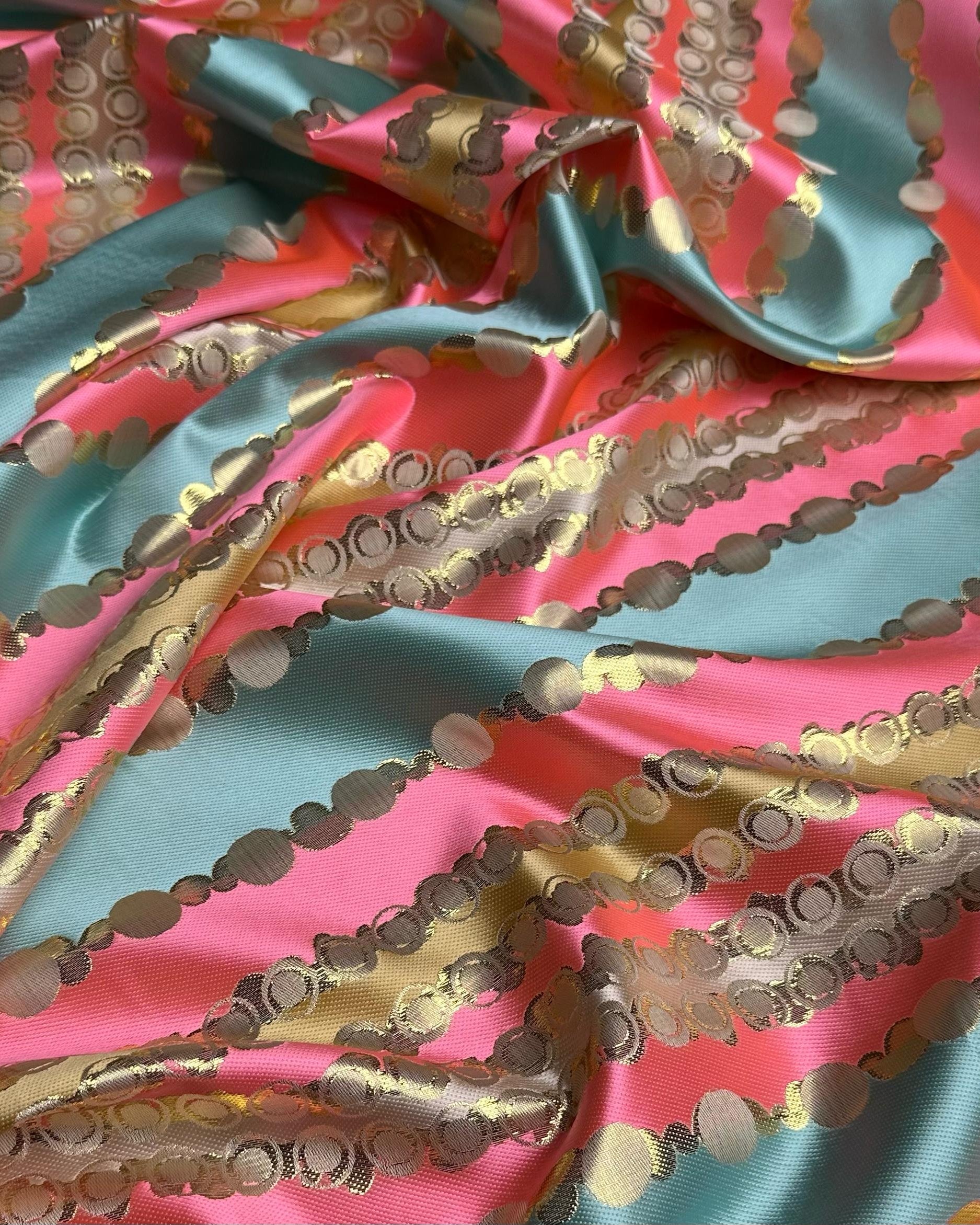 Silk Jacquard Striped Fabric