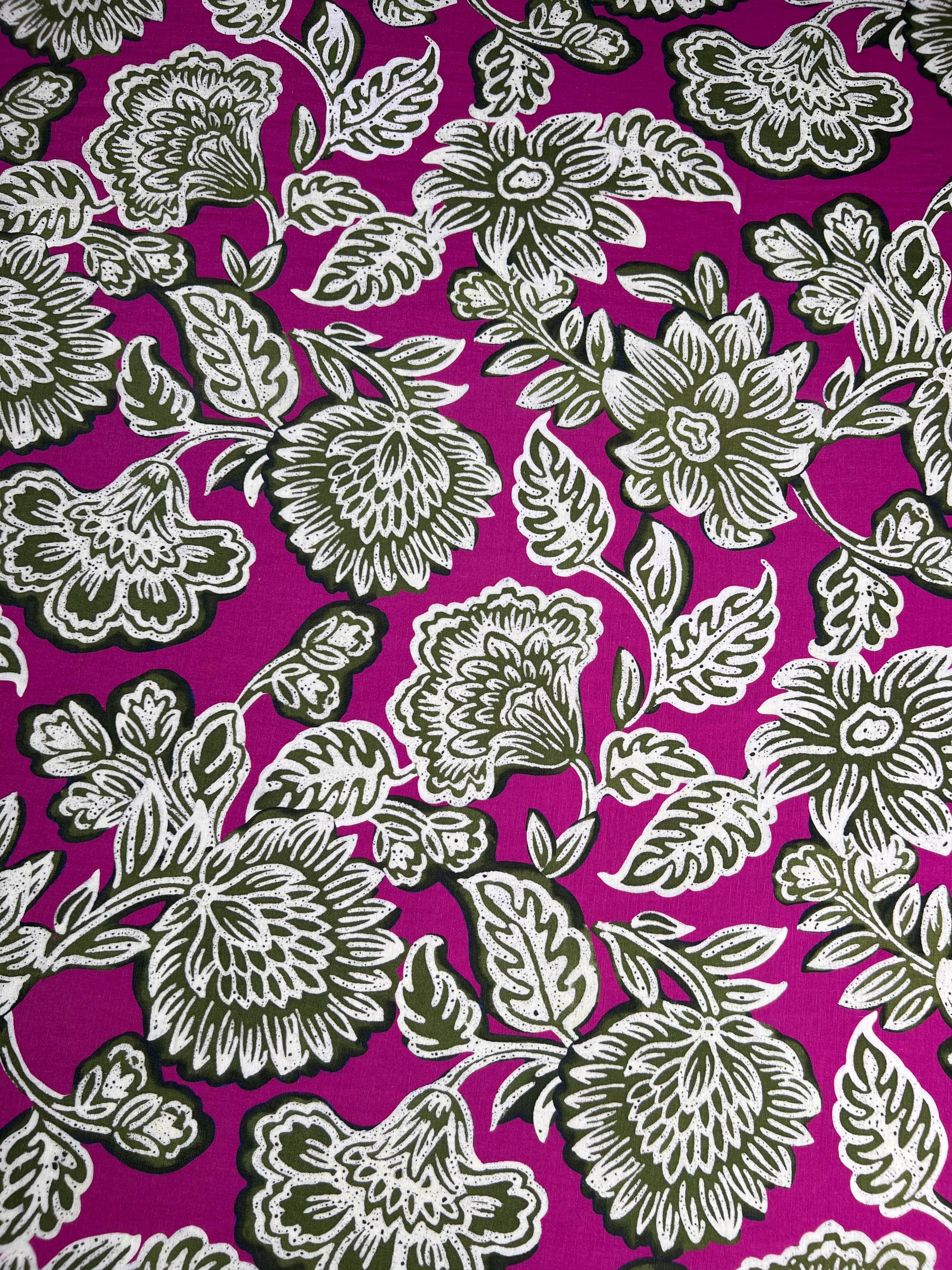 Linen Viscose Floral Fabric