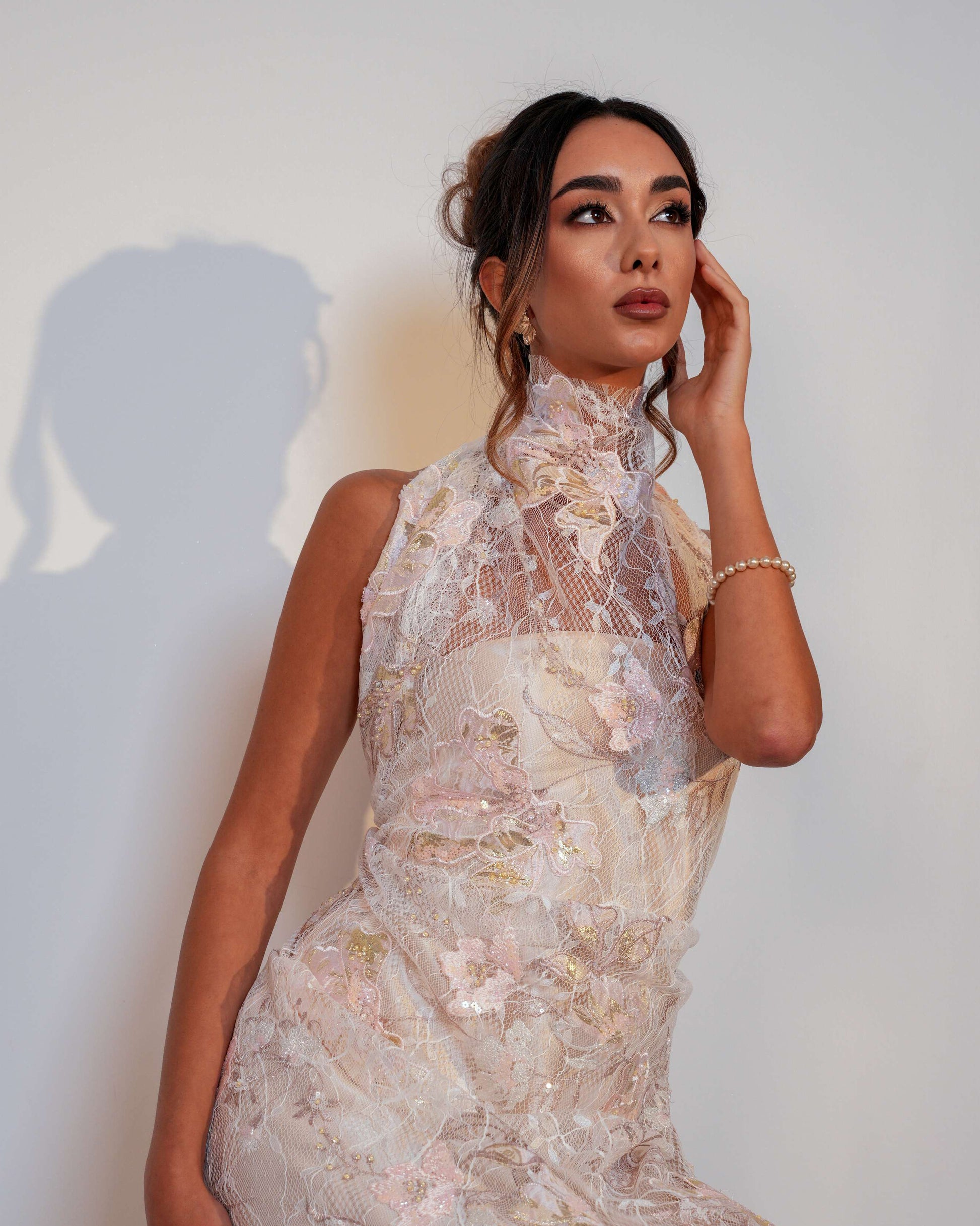 Dantel Jacquard  with Beeds Sequins