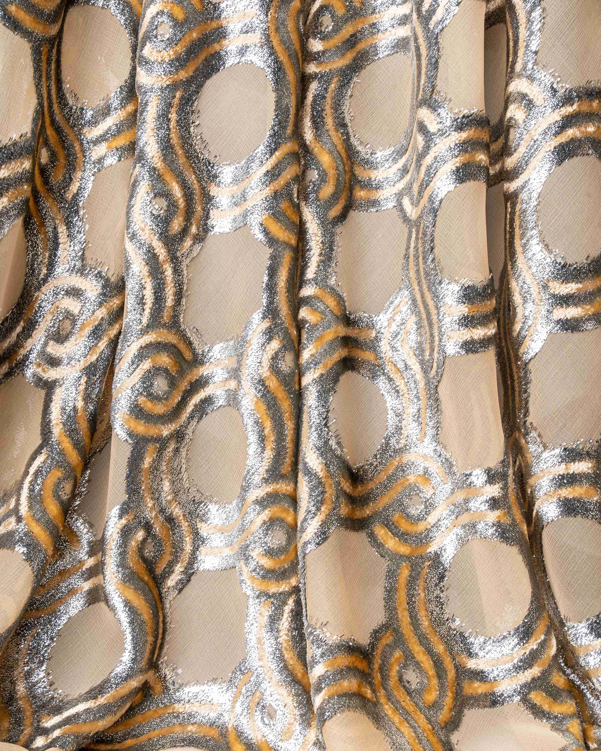 Silk Lurex Geometric Fabric