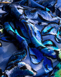 Silk Lurex Geometric Fabric