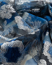 Italian Silk Jacquard Floral Fabric