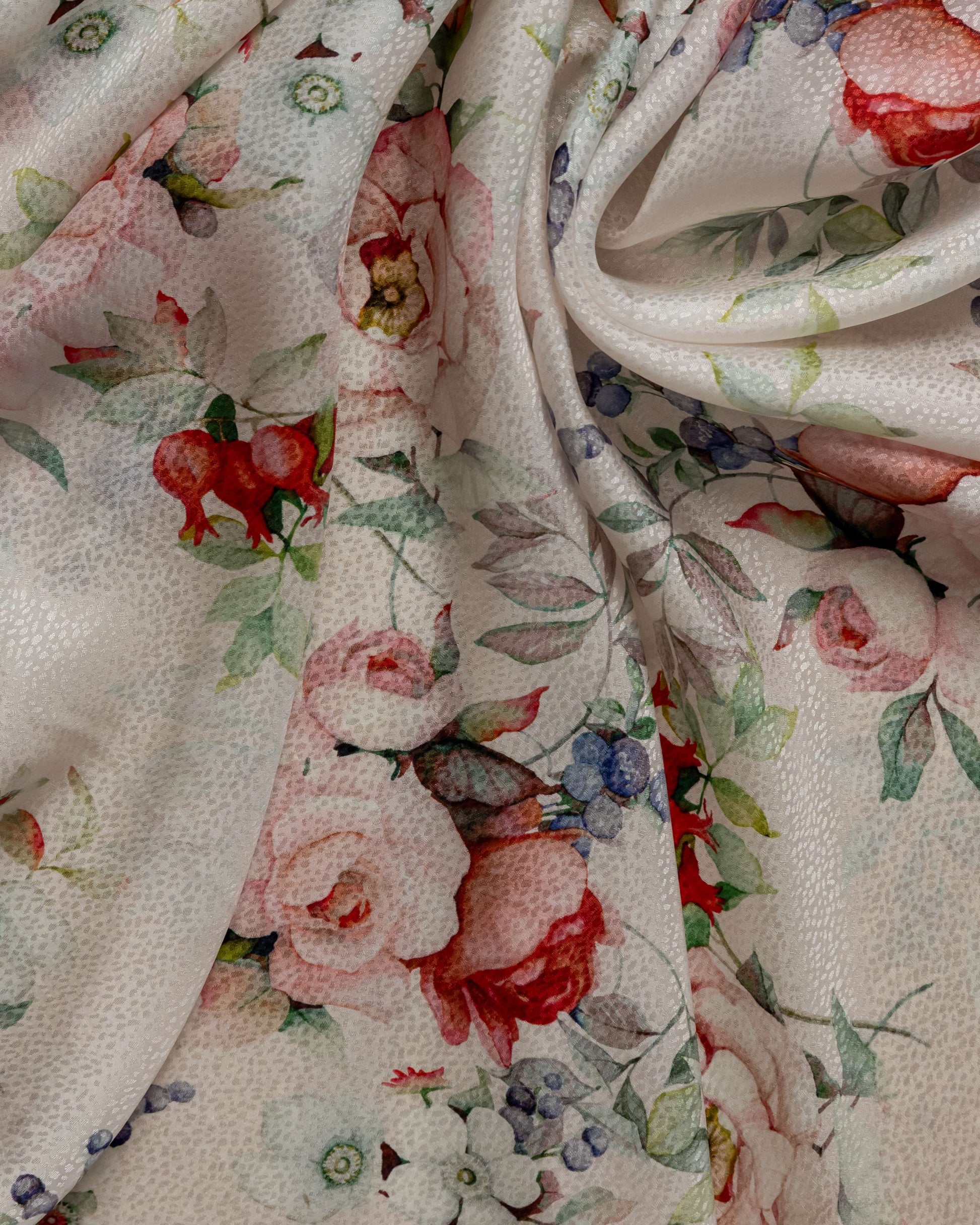 Italian Silk Floral Fabric