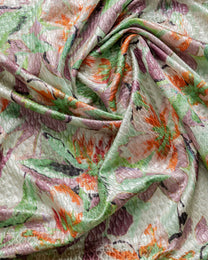 Italian Silk Wool Floral Fabric