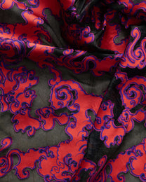 Italian Silk Jacquard Geometric Fabric