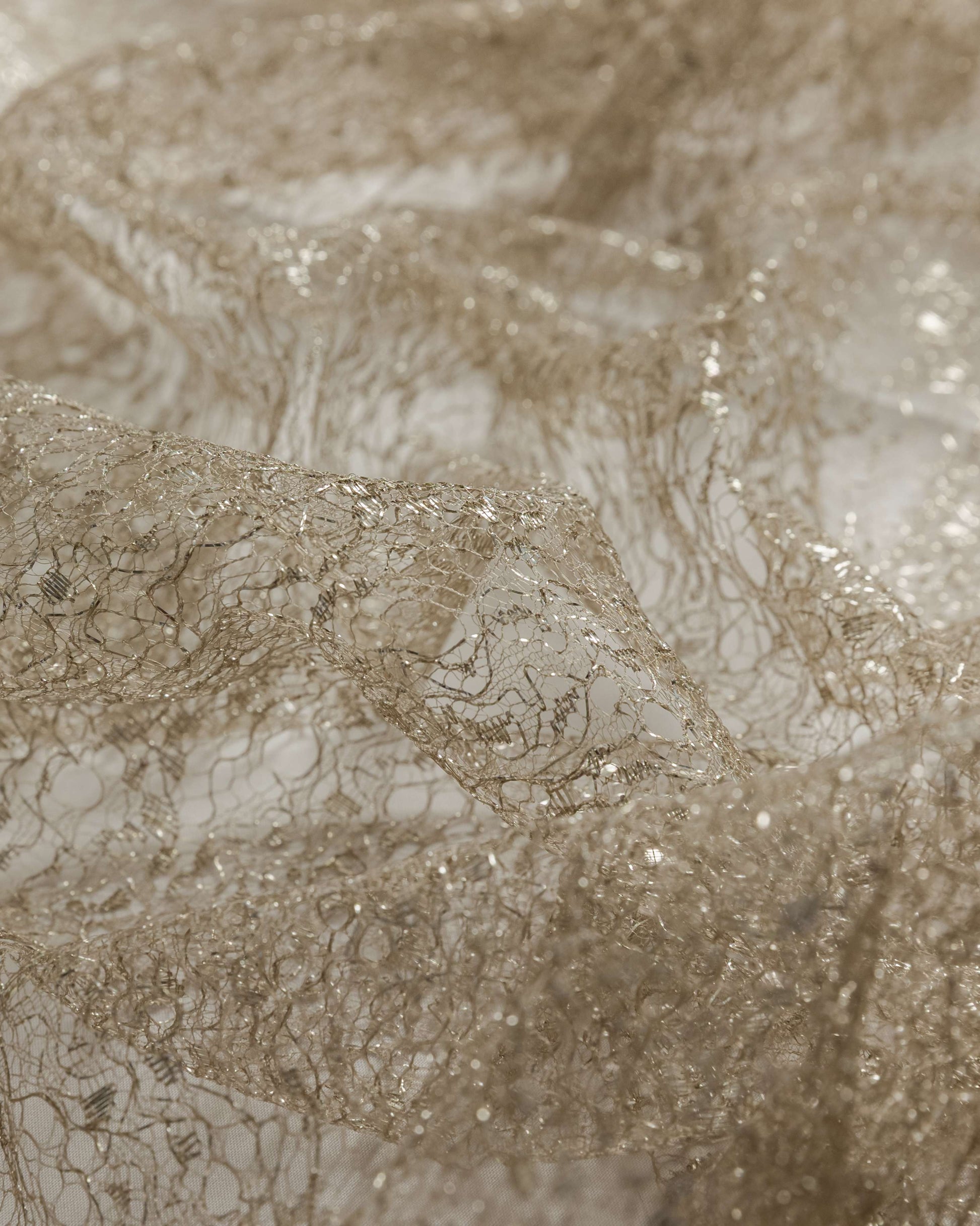 French Lurex Polyester Floral Fabric