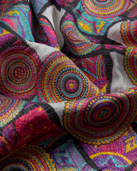 Turkey Jacquard Viscose Geometric Fabric