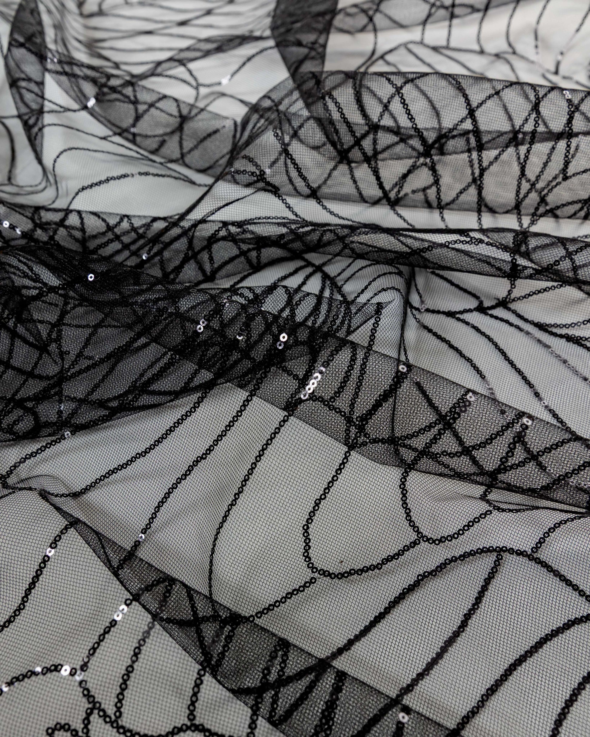 Korean Tulle Polyester Geometric Fabric