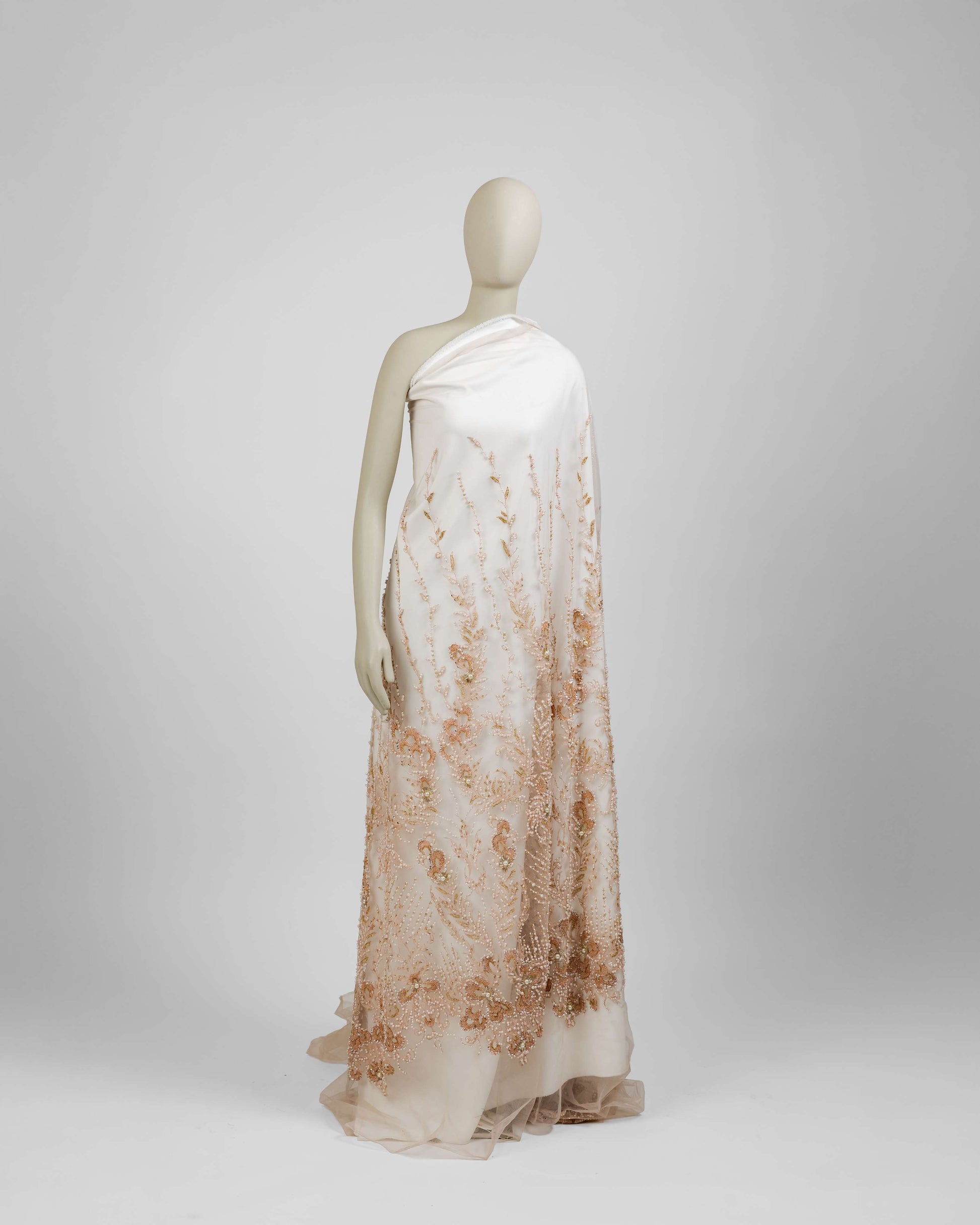 Tulle Embroidery with Pearls beads