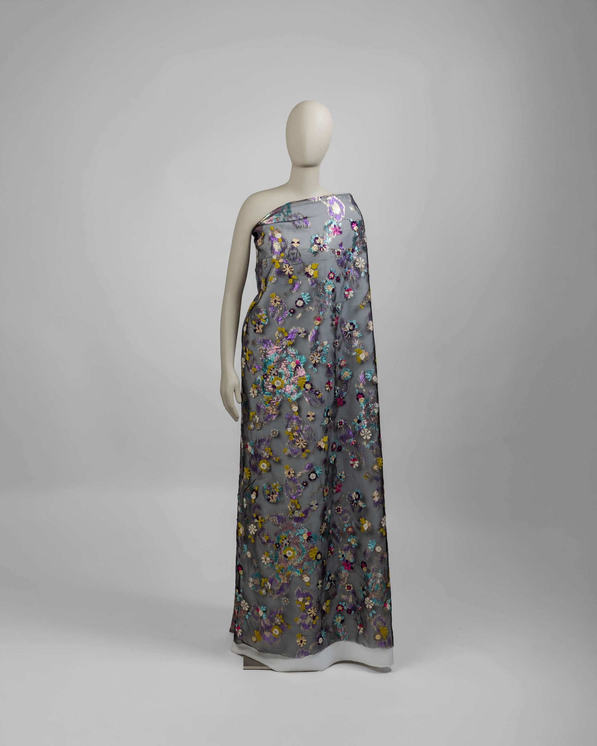 Silk Lurex Embroidered Fabric