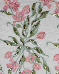 Dantel Embroidery  with Beeds Sequins