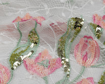 Dantel Embroidery  with Beeds Sequins