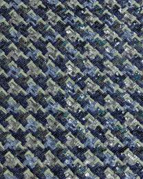 Giber Mesh Sequins with Chiffon Pure silk