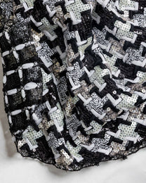 Giber Mesh Sequins with Chiffon Pure silk