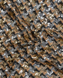 Giber Mesh Sequins with Chiffon Pure silk