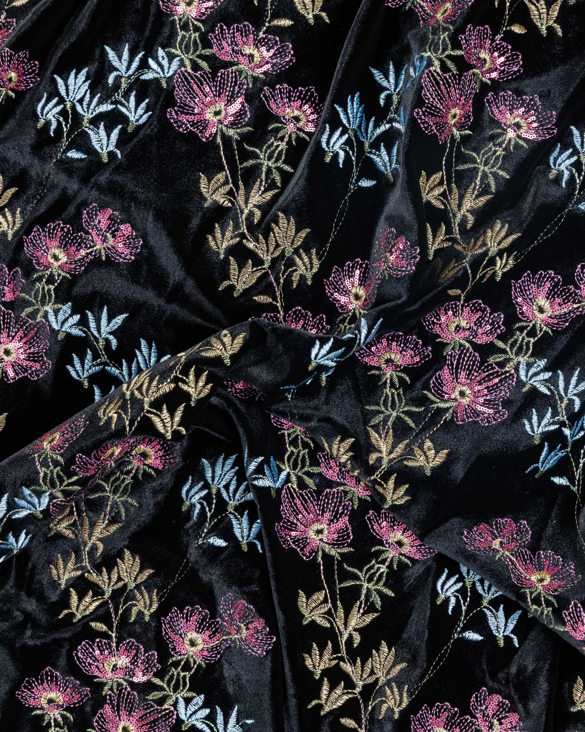 Velvet Embroidery with Sequins