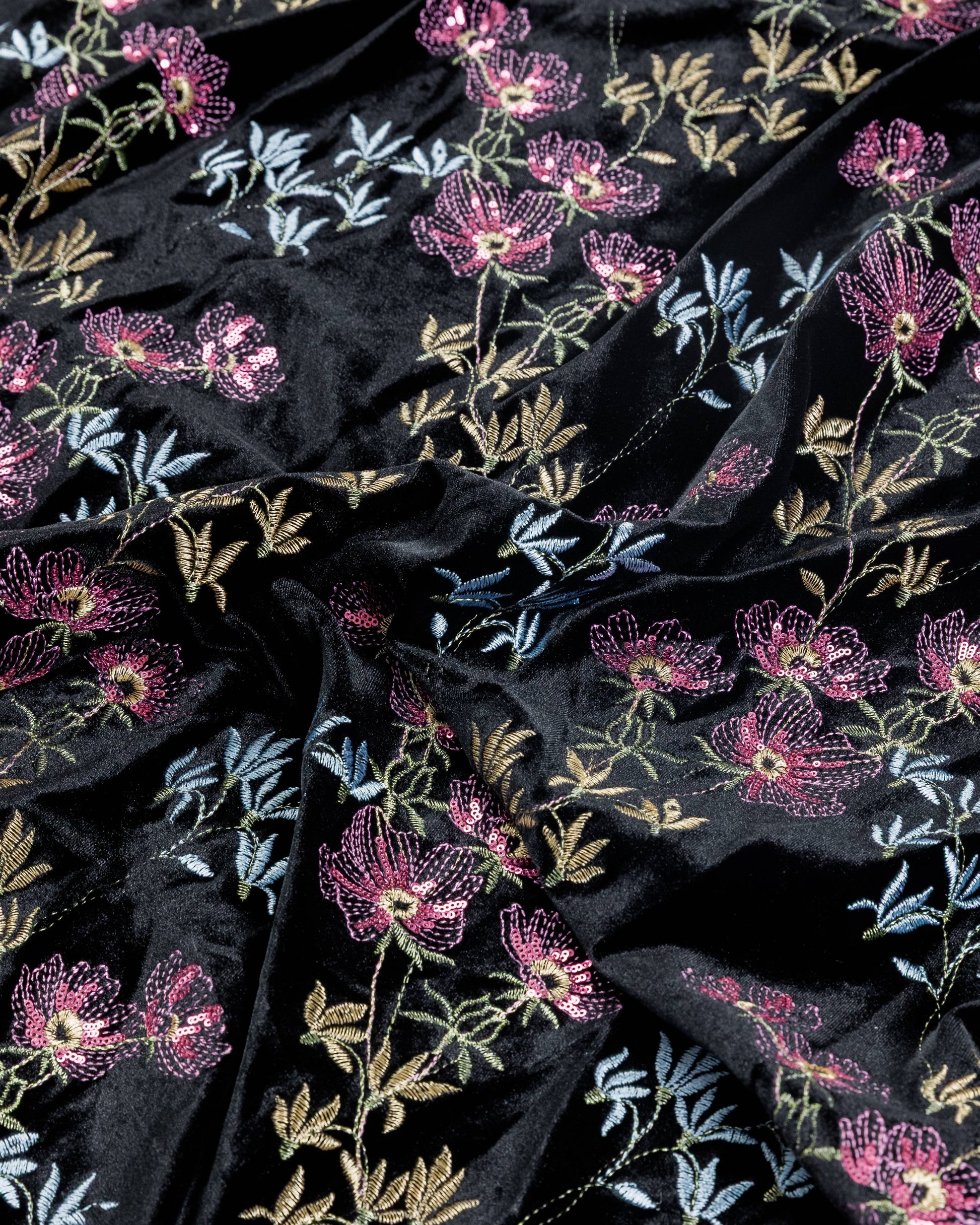 Velvet Embroidery with Sequins