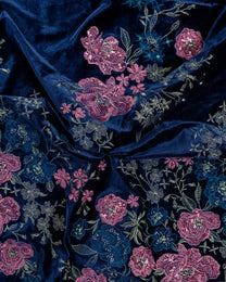 Velvet Embroidery with Sequins Beeds