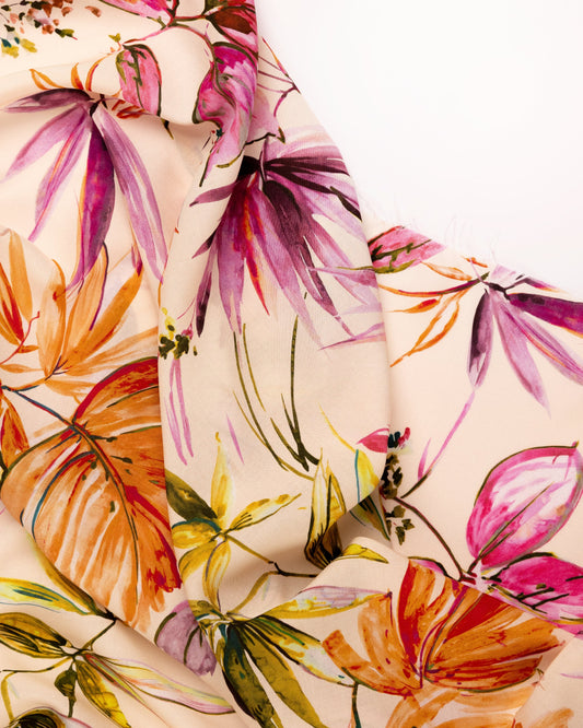 Italian Viscose Cotton Floral Fabric