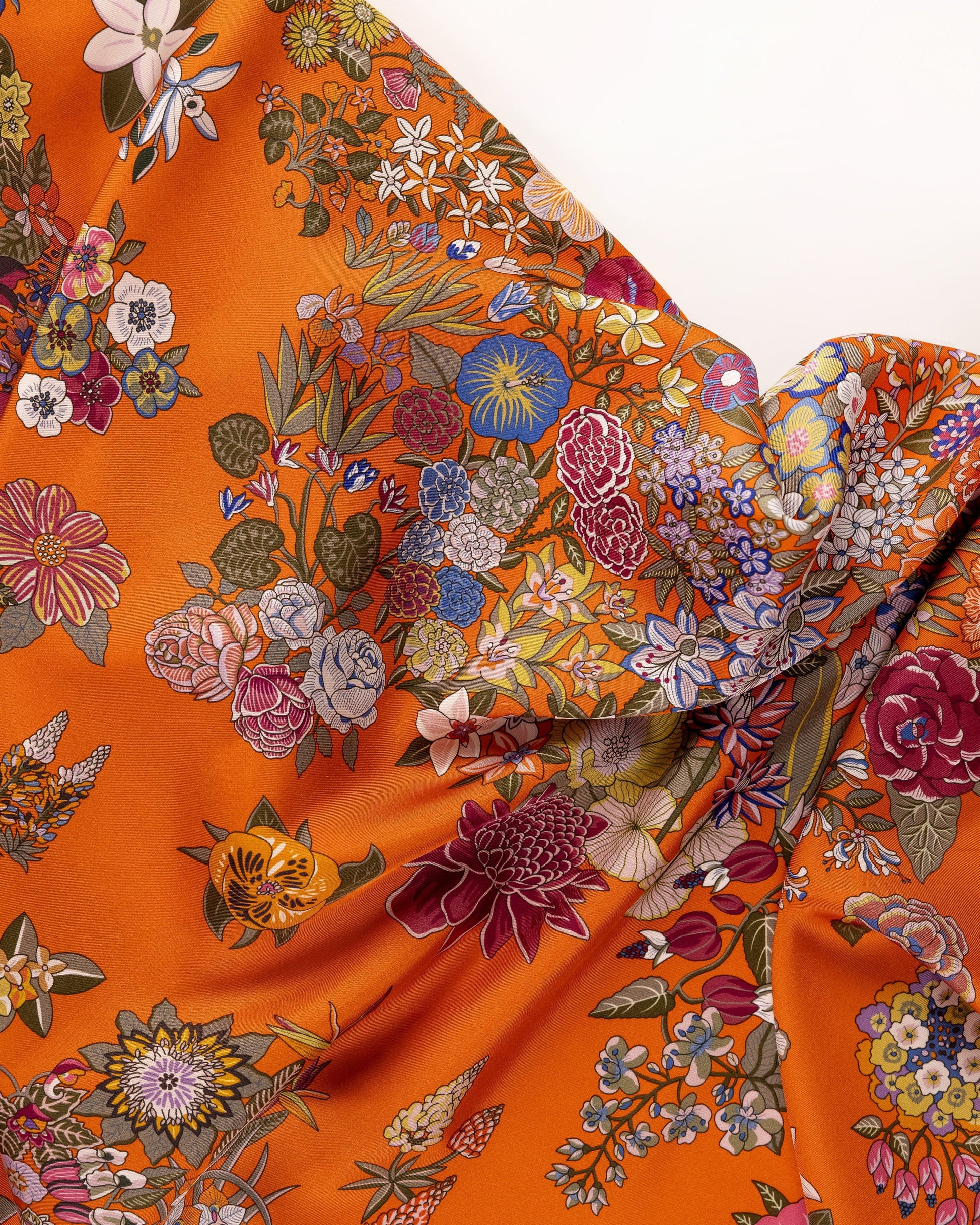 Silk Twill Floral Fabric